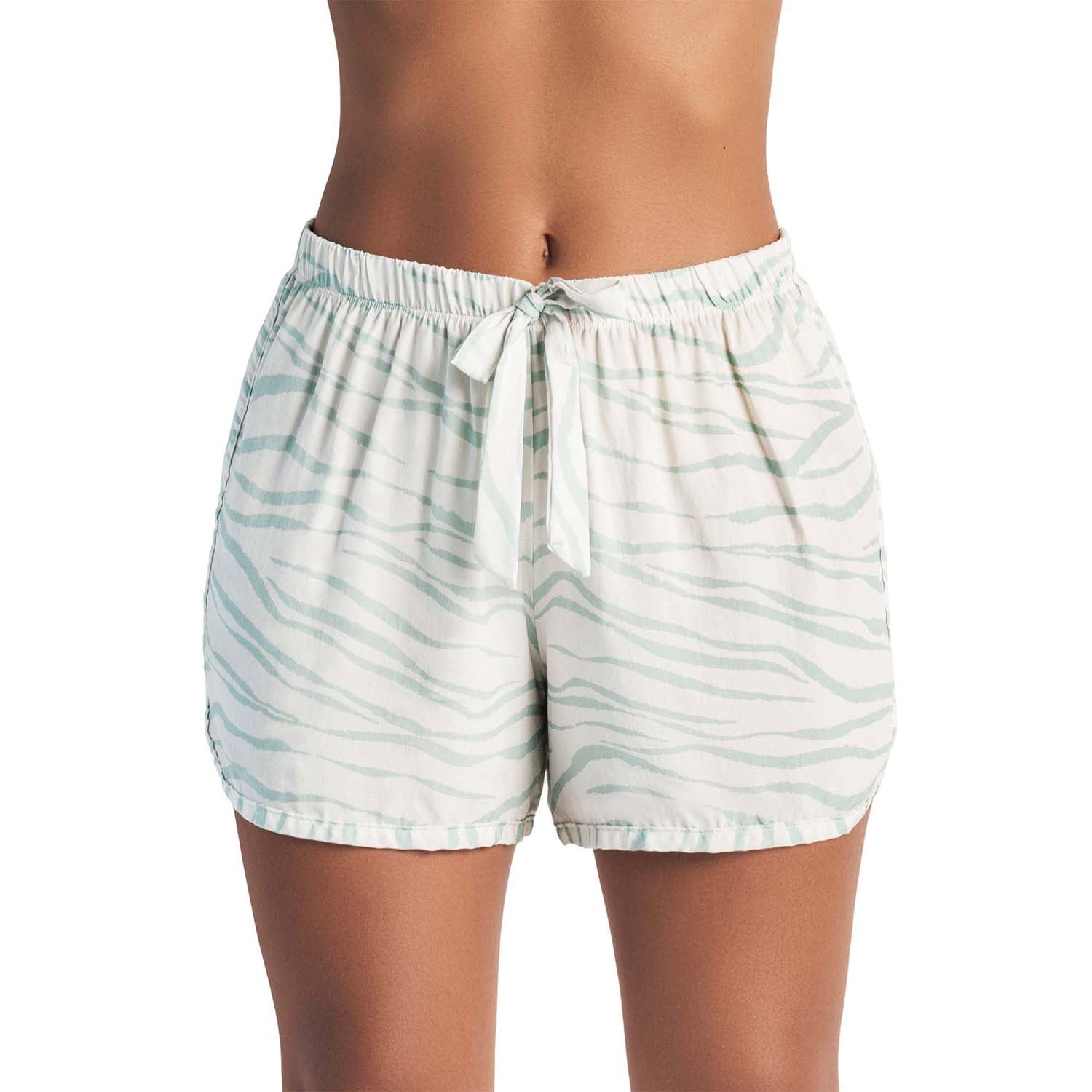 SHORT DE PIJAMA CON SESGO EN RUEDO ONDAS MENTA