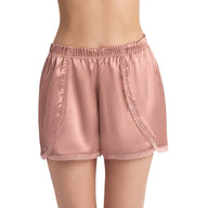 SHORT DE PIJAMA CON ENCAJE DECORATIVO ROSA LUJO