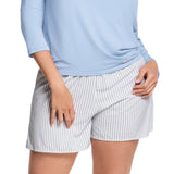 SHORT DE PIJAMA EN TEJIDO PLANO AZUL RAYAS