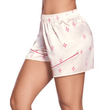 SHORT DE PIJAMA ELABORADO EN SATÍN VAINILLA GEOMETRICO