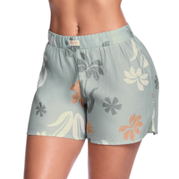 SHORT DE PIJAMA EFECTO LINO AZUL ACUARELA