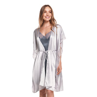 KIMONO CON CINTURÓN PARA ANUDAR PLATEADO