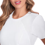 CAMISETA DEPORTIVA MANGA CORTA CON MALLA LATERAL BLANCO