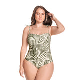 VESTIDO DE BAÑO ENTERO CON CARGADERAS FIJAS VERDE HOJAS