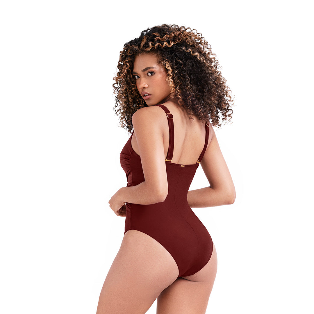 VESTIDO DE BAÑO ENTERO CON ESCOTE EN V PARA MUJER