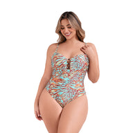 VESTIDO DE BAÑO ENTERO STRAPLESS PARA MUJER AGUA TERRA