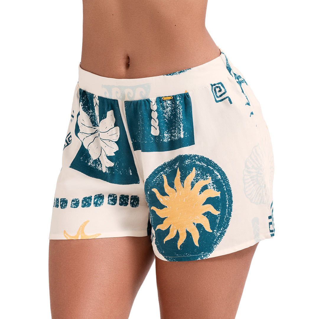 SHORT SALIDA DE BAÑO EN VISCOSA PARA MUJER