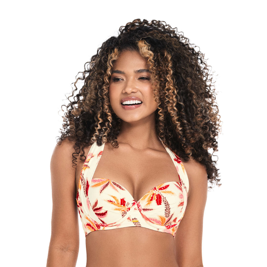 TOP DE BAÑO CON ARO VAINILLA TROPICAL