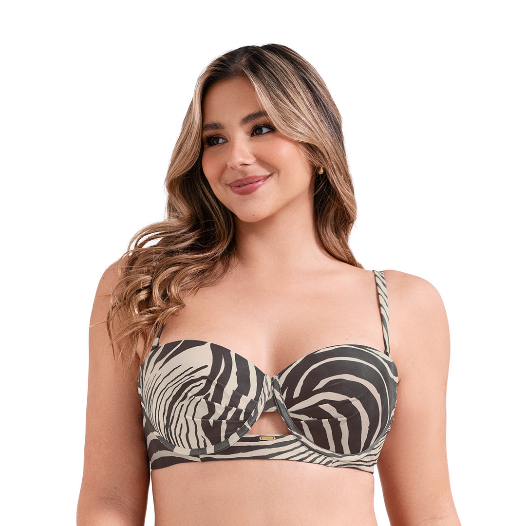 TOP ESTRUCTURADO STRAPLESS DE VESTIDO DE BAÑO PARA MUJER