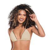 TOP DE BAÑO SILUETA TRIANGULAR CON BORDADO ARTESANAL BEIGE DUNA