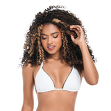 TOP DE BAÑO SILUETA TRIANGULAR CON BORDADO ARTESANAL CRUDO NACAR