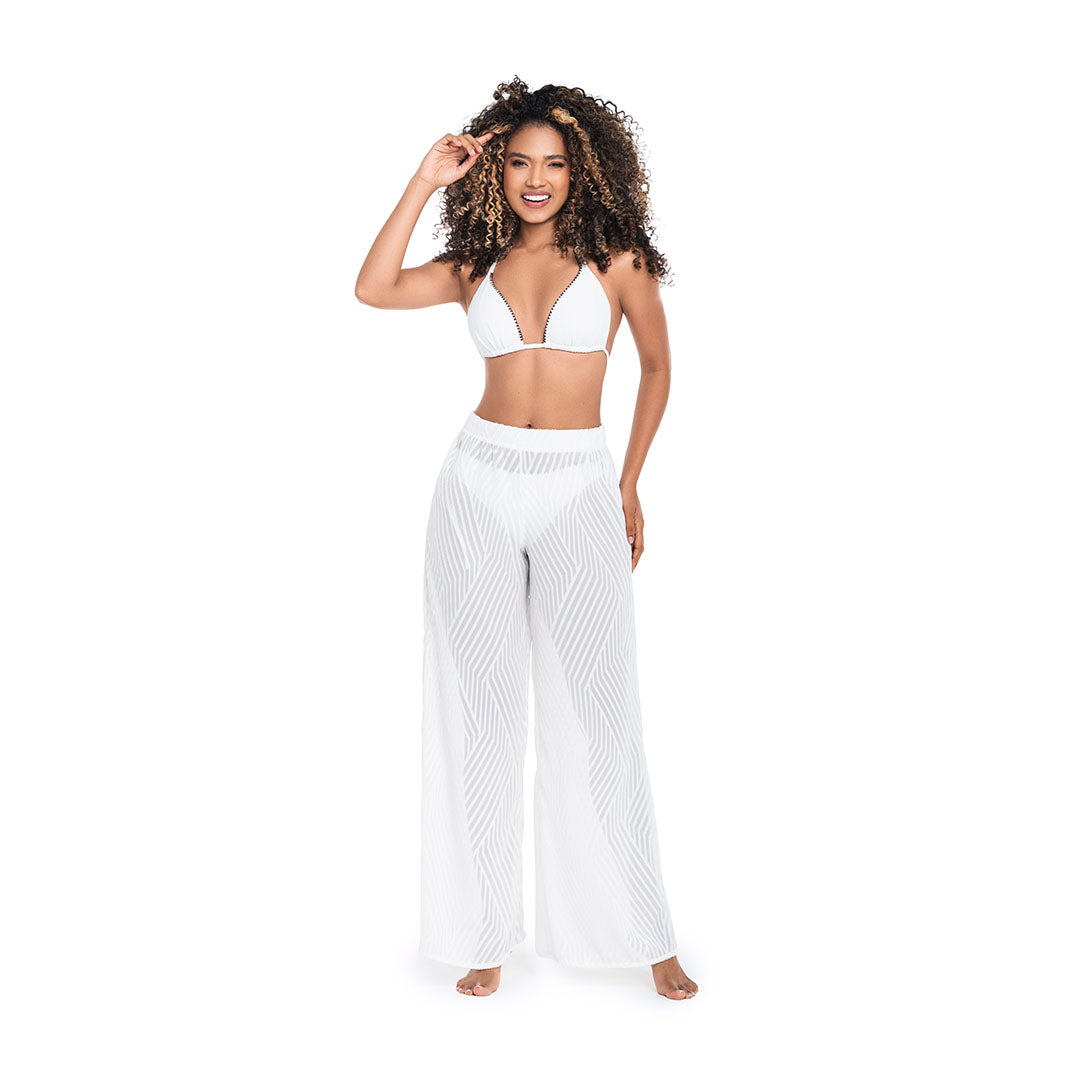 TOP DE BAÑO SILUETA TRIANGULAR CON BORDADO ARTESANAL