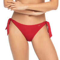 PANTY DE VESTIDO DE BAÑO CON RECOGIDO EN POSTERIOR ROJO VIBRANTE