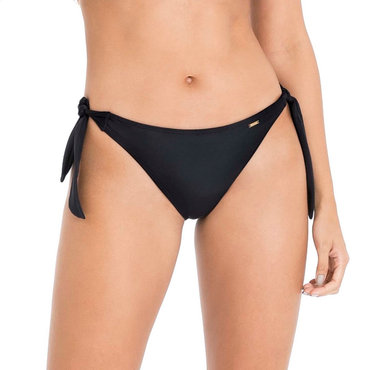 PANTY DE VESTIDO DE BAÑO CON COBERTURA INTERMEDIA NEGRO