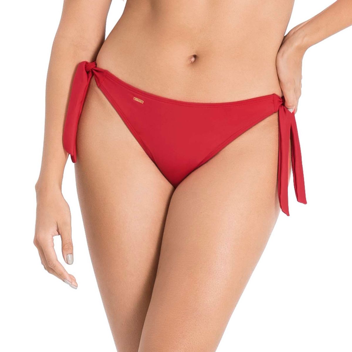 PANTY DE VESTIDO DE BAÑO CON COBERTURA INTERMEDIA ROJO VIBRANTE