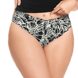 PANTY DE VESTIDO DE BAÑO CON TIRO ALTO VAINILLA ESTAMPADO