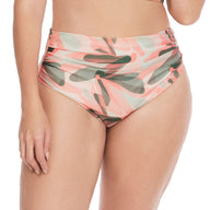 PANTY DE VESTIDO DE BAÑO CON DRAPEADO EN DELANTERO MAXI FLORES EST