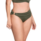 PANTY DE VESTIDO DE BAÑO CON DRAPEADO EN CINTURA VERDE MANGLAR