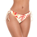 PANTY DE BAÑO CON SESGOS PARA ANUDAR EN COSTADOS VAINILLA TROPICAL