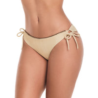 PANTY DE BAÑO CON SESGOS PARA ANUDAR EN COSTADOS Y GRADUAR MEDIDAS BEIGE DUNA