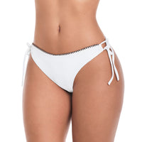 PANTY DE BAÑO CON SESGOS PARA ANUDAR EN COSTADOS Y GRADUAR MEDIDAS CRUDO NACAR