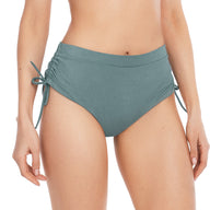 PANTY DE VESTIDO DE BAÑO CON FAJÓN EN CINTURA AZUL MINERAL