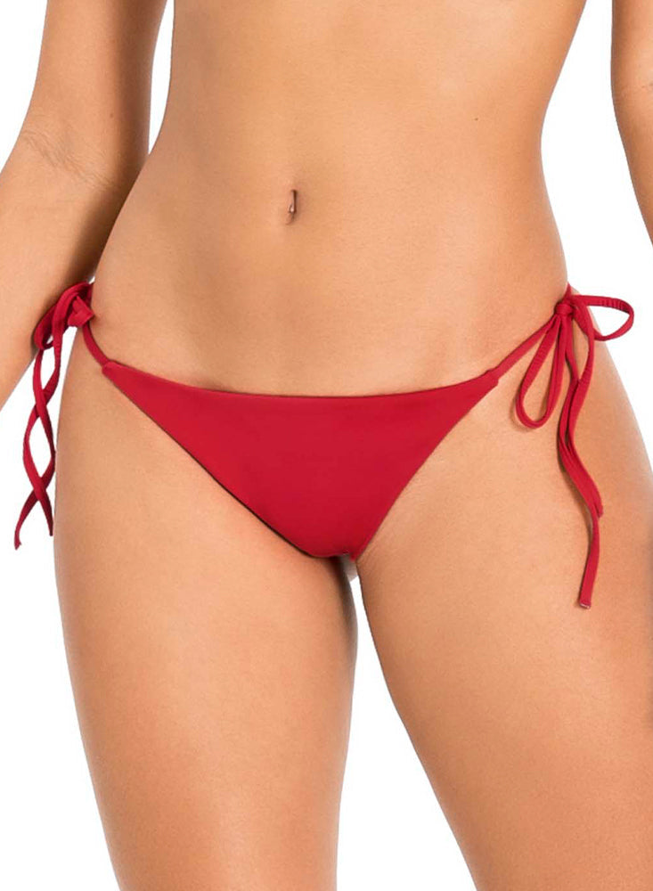 TANGA BRASILERA DE VESTIDO DE BAÑO PARA BRONCEARSE ROJO VIBRANTE