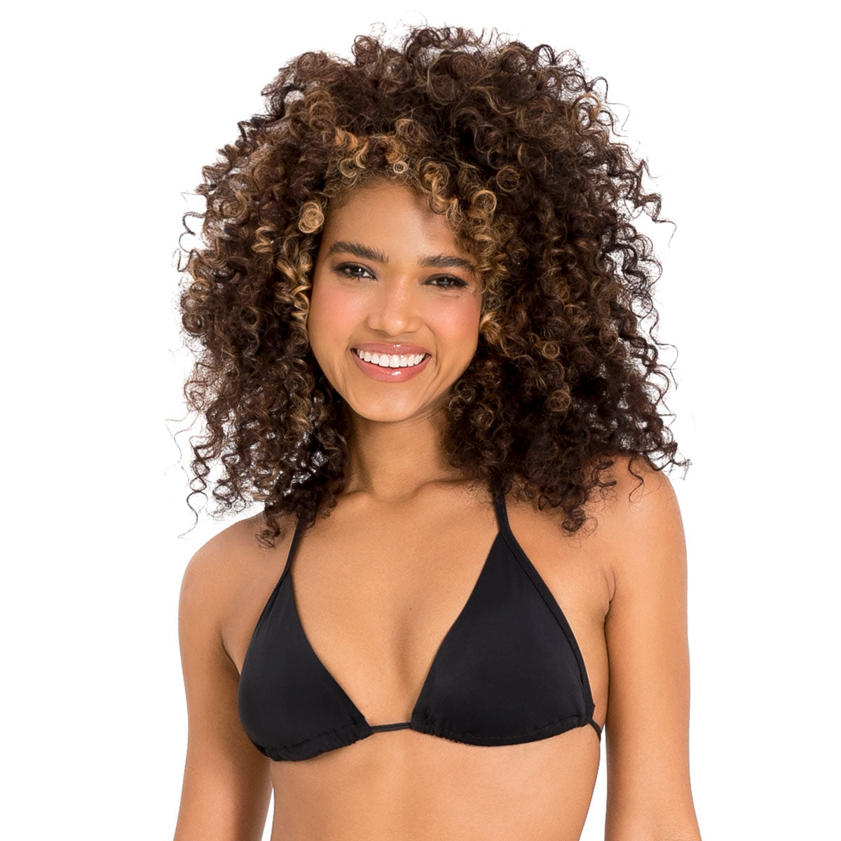 TOP DE VESTIDO DE BAÑO DE ANUDAR EN CUELLO Y ESPALDA NEGRO