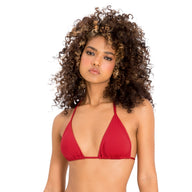 TOP DE VESTIDO DE BAÑO DE ANUDAR EN CUELLO Y ESPALDA ROJO VIBRANTE