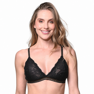 BRALETTE TRIANGULAR CON ENCAJE DELICADO NEGRO